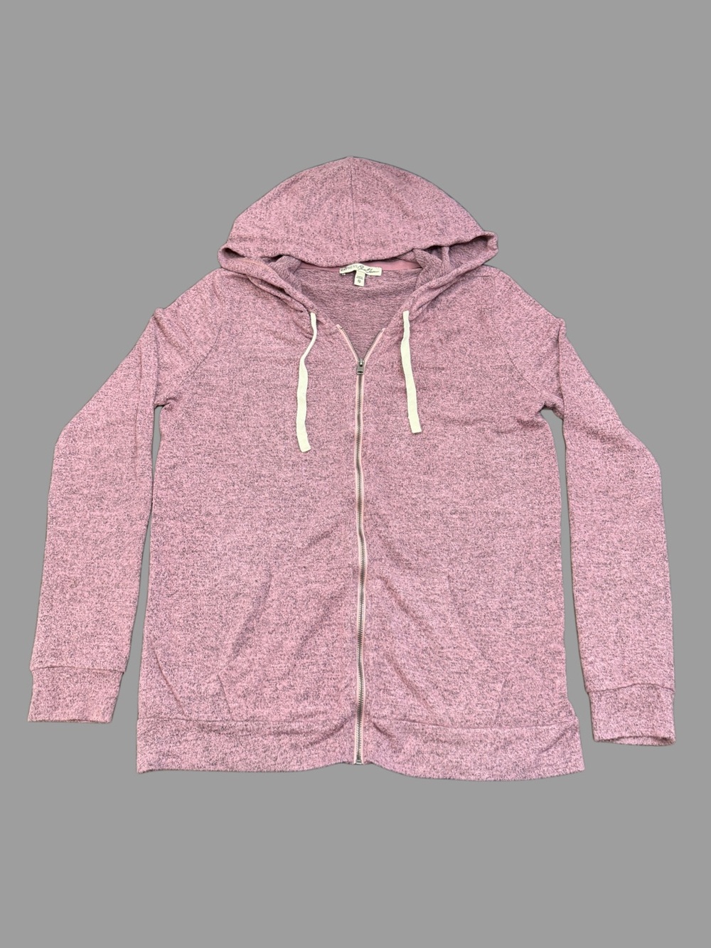 Express One Eleven Heathered Mauve Zip Hoodie
